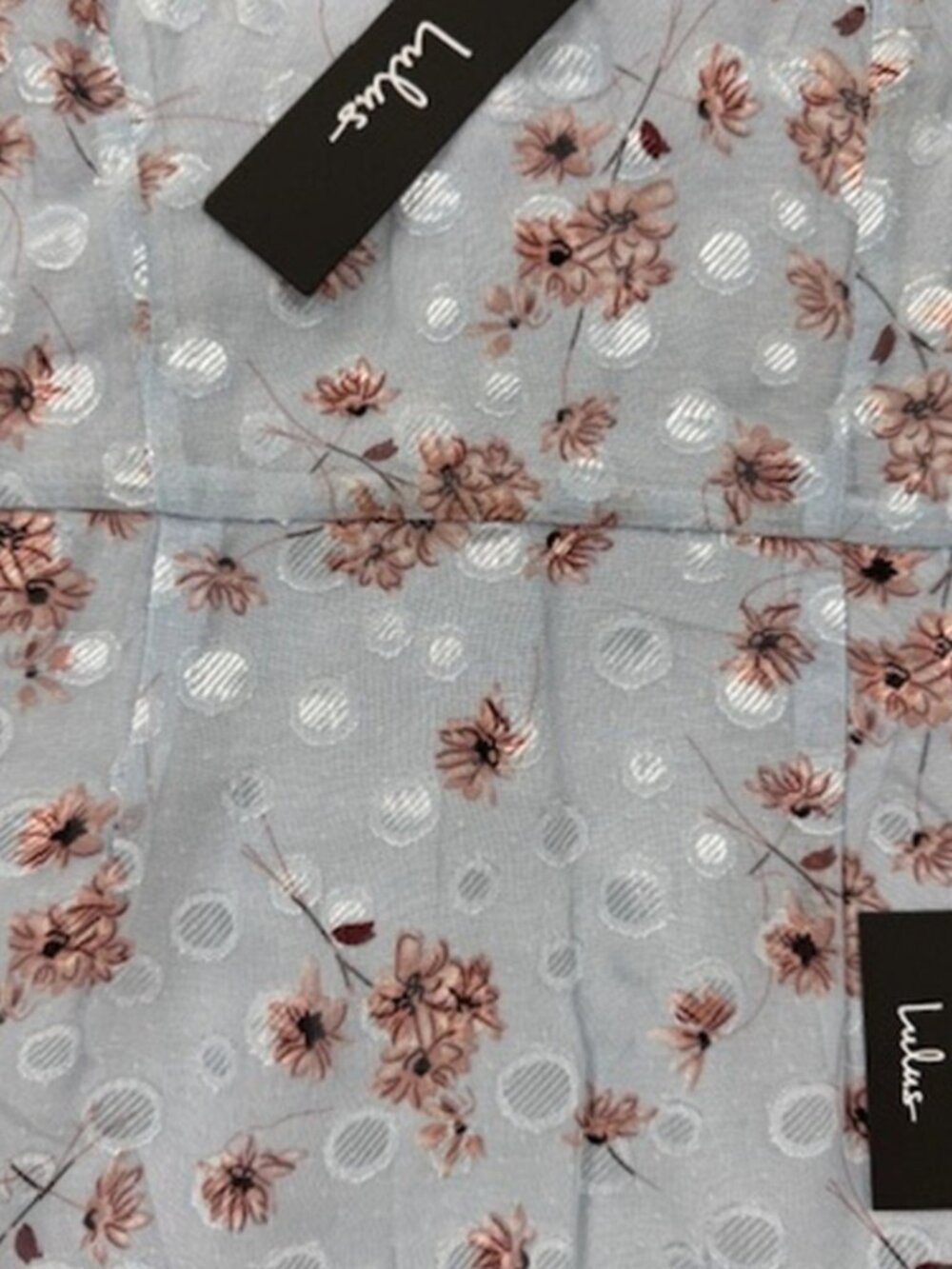 NWT Lulus Terrace Views Light Blue Floral Print Tiered Midi Dress (size S) - Picture 6 of 9